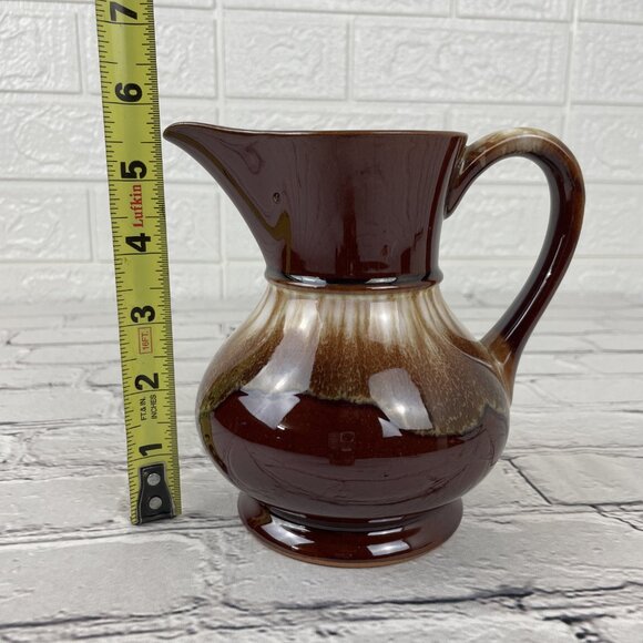 Vintage Brown Drip Glaze Ceramic Pitcher Jug Creamer JAPAN - Picture 8 of 8